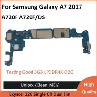 ของแท้สำหรับ Samsung Galaxy A7 2017 A720F ปลดล็อคเมนบอร์ดลอจิกบอร์ด32G ลอจิกบอร์ดทดสอบชิปเต็มอย่างดี