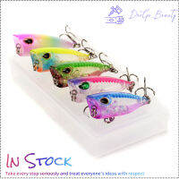 【คลังสินค้าพร้อม】5Pcs Fishing Lure 4cm3.5g พลาสติก Popper เหยื่อตกปลาประดิษฐ์อุปกรณ์เสริมพร้อมกล่องสำหรับของขวัญ