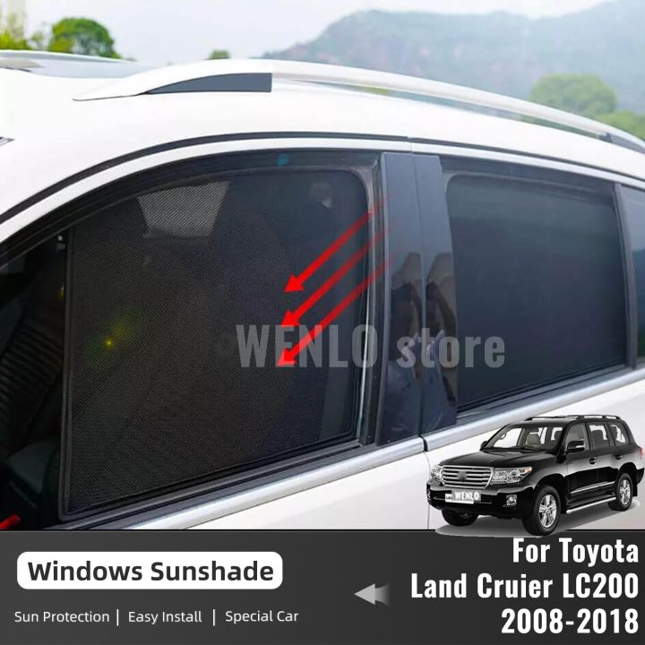 ที่บังแดดรถแม่เหล็ก2008-2021สำหรับ-toyota-land-cruier-lc200กรอบกระจกหน้ากระจกหลังหมวกกันแดดหน้าต่างด้านข้าง