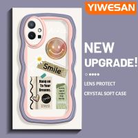 YIWESAN เคสสำหรับ Vivo Y75 5G Y55 5G Y77 5G Y77E 5G IQOO Z6 Lite 5G เคสการ์ตูน Keep Smiling ดีไซน์ใหม่ขอบครีมกันกระแทกแบบใสนิ่มเคสมือถือโปร่งใสลายกล้องถ่ายรูปเรียบง่ายฝาครอบป้องกันอ่อนโยน