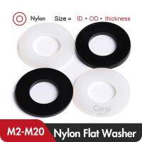 Nylon Flat Washer M2 M2.5 M3 M4 M5 M6 M8 M10 M12 M14 M16 M18 M20 Black White Plastic Sealing Hard Washers for Screw 10/100 Pcs