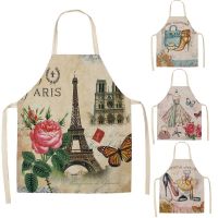 Vintage Bag Dress Shoes Kitchen Aprons for Women Cotton Linen Home Cooking Baking Waist Bib Pinafore Cleaning Tools Aprons