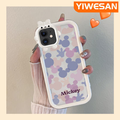 เคส Chenyyyka สำหรับ iPhone 11 Pro 11 Pro Max ตัวการ์ตูนน่ารักสีม่วงชมพูมิกกี้เมาส์ขอบสีสันสดใสเคสโทรศัพท์โปร่งใสปิศาจน้อยเลนส์กล้องถ่ายรูปเคสกันกระแทกกันกระแทก