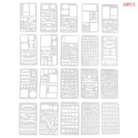 20Pcs Drawing Template Stencils Journal Notebook Diary Scrapbooking A5 DIY Stationery School Office Supplies Rulers  Stencils