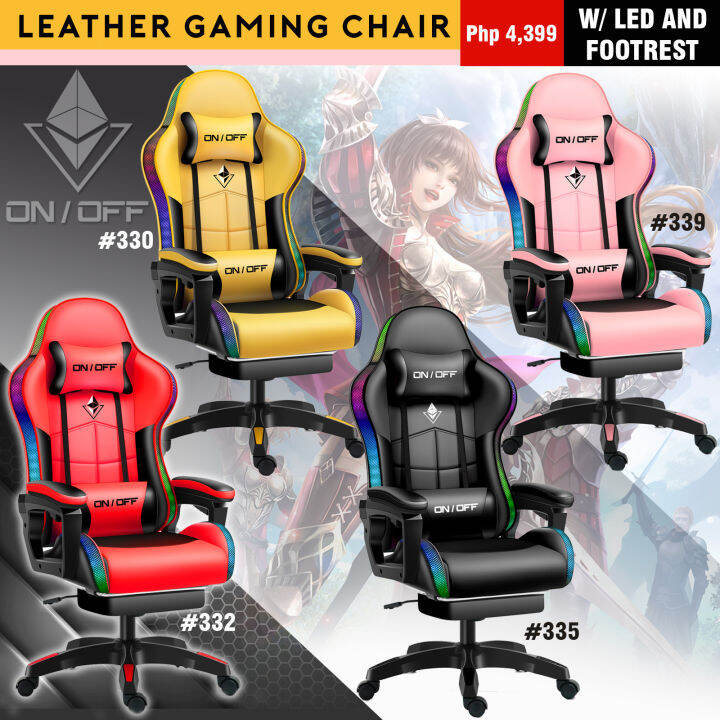 RGB Lights GAMING CHAIR Likeregal Leather Gaming Chair Ergonomic Office