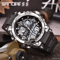 SANDA Men S Chrono ปฏิทินนาฬิกายี่ห้อนาฬิกาทหารกันน้ำ Men นาฬิกาดิจิตอลควอตซ์แบบ Dual กีฬานาฬิกาลำลอง