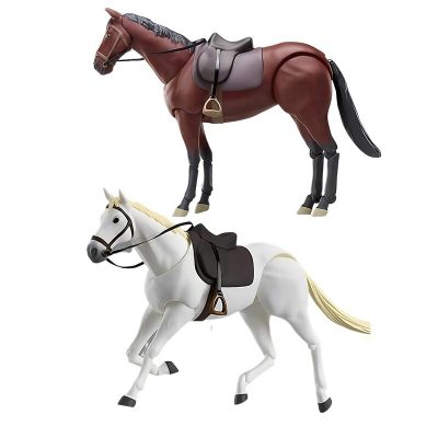 ZZOOI 16cm Figma Horse Anime Figure White Brown Horse Action Figures Pvc Statue Model Figurine Doll Collection Ornament Toys Gifts
