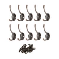 10Pcsset Alloy Vintage Wardrobe Hook Bathroom Coat Hat Hooks Hanger Bronze Iron Wall Hooks Coat Bag Hat Hanger