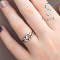 Suvani Jewelry - 925 สเตอร์ลิงซิลเวอร์ แหวนโอม ลายฟิลิกรี ดีไซน์สวย แนววินเทจ เครื่องประดับ แหวนเงินแท้ ไซส์ 6 - 9