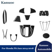 สำหรับ Honda FIT Jazz 2014-2018รถอุปกรณ์เสริมสติกเกอร์แถบตกแต่งคาร์บอนไฟเบอร์ฝาครอบ Trim Mouldings ภายใน