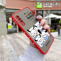 Chenyyka เคส A30s A50s A50ลายการ์ตูนน่ารักมีน้ำค้างแข็งโปร่งใส Pochacco แบบแข็งด้านข้างแบบแข็งลายขอบสี่เหลี่ยมกล้องปลอกซิลิโคนกันกระแทกเคสนิ่ม