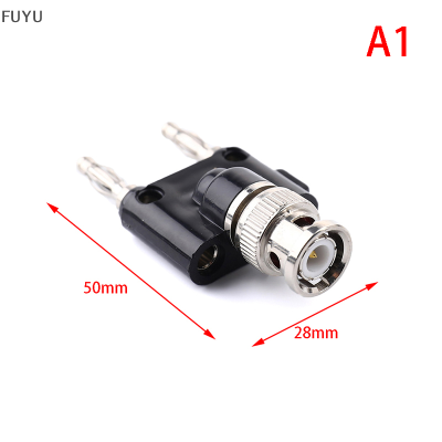 FUYU BNC TO Two DUAL 4mm BANANA MALE FEMALE JACK COAXIAL CONNECTOR RF ADAPTER