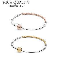 Hot Sale 100 925 sterling silver Simple Three Segment celet fit original Pan Charm chain Snake style classic DIY jewelry