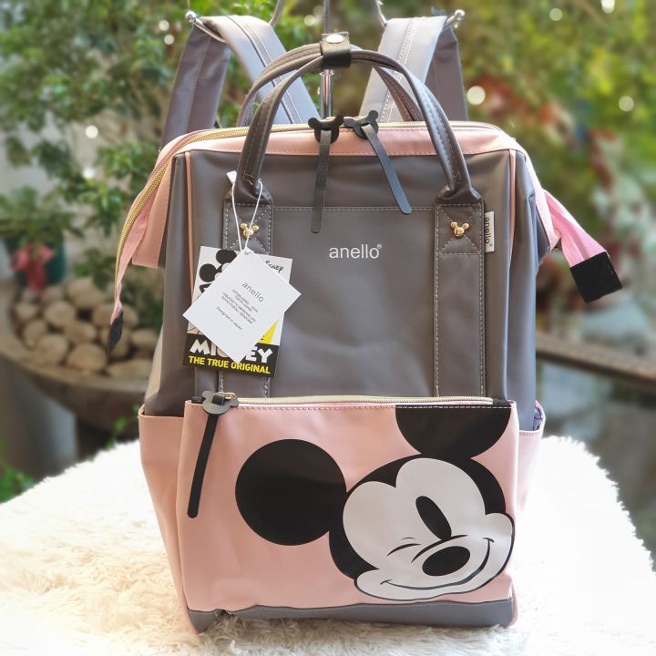 ANELLO Thailand Made Mickey Character Moku Polyester Fabric Mouthpiece  Unisex Backpack Rucksack  Black Limited Edition DTG001  Lazada PH
