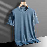 Cool Mesh Short-Sleeved T-Shirt Mens Summer Thin Breathable Running Sports Elastic T-Shirt Quick-Drying Mens Tops B