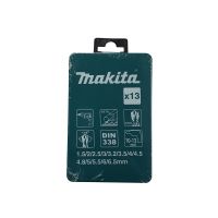 MAKITA รหัส D-54047 ชุดดอกสว่านเจาะเหล็ก HSS-G 1.0-6.5mm สีเงิน (13ดอก/ชุด)