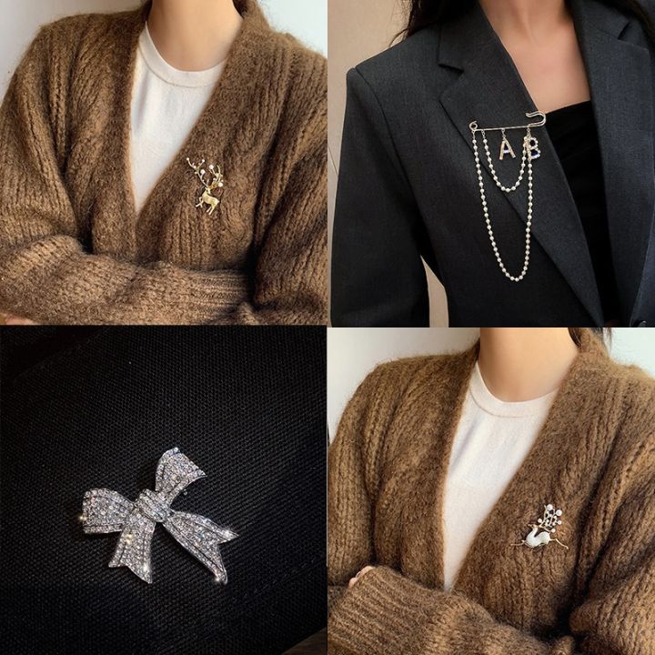 cod-korean-internet-celebrity-creative-pearl-full-diamond-deer-brooch-temperament-fashion-simple-pin-sweater-buckle-clothes-accessories-female