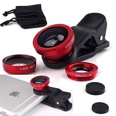 Wide Angle Mobile Phone Camera Lens Fish Eye Macro Lens for Iphone 7 8 6 X 11 Universal 3 In 1 Smartphone Fisheye Lens with Clip