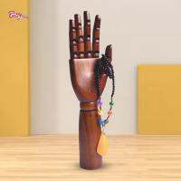 Prettyia Manikin เครื่องประดับมือขวาชั้นวางหุ่นมือไม้โบราณสำหรับจัดแสดงเครื่องประดับข้อมือตกแต่งโต๊ะ