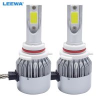 Leewa ไฟตัดหมอกรถยนต์2ชิ้น9006/Hb4 2 Cob 6000K 72W 7600lm Ca2884ตัดหมอกหลอดไฟ Led อัตโนมัติ