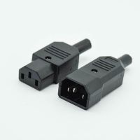 IEC Straight Cable Plug Connector C13 C14  10A 250V Black female&amp;male Plug Rewirable Power Connector 3 pin AC SocketWires Leads Adapters