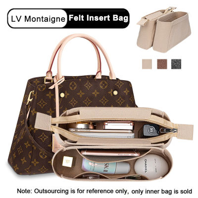 สำหรับ LV Montaigne BB มิลลิเมตรรู้สึกแทรกกระเป๋าผู้หญิงแต่งหน้ากระเป๋าถือออแกไนเซอร์ภายในแบบพกพาเดินทางแม่กระเป๋าเครื่องสำอางออแกไนเซอร์