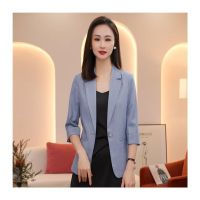 【Ready】? Fado Light Luxury Womens Dress White Slim Slim Small Suit Jacket Women Small Season Summer Fashion Business Wear