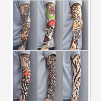 Fake Tattoo UV Protection Sleeve Elastic Breathable Printed Totem Stockings Cover Outdoor Sports Riding Accessories 1Pc