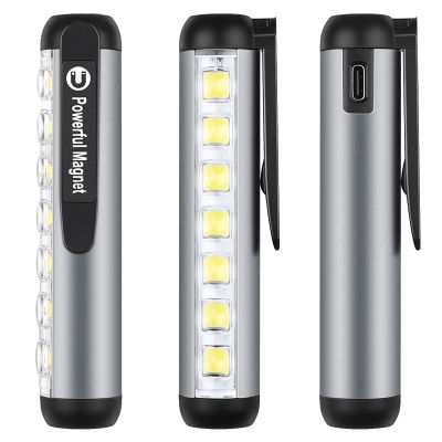 FLEWWER แม่เหล็กไฟฉายพร้อมที่จับไฟฉาย Led ขนาดเล็กมืออาชีพไฟชาร์จusb ทำงาน