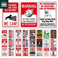 【hot】✲ↂ  Putuo Beware of Warning Tin Sign Plaque Metal Plate Guard Dog Signs Wall Posters for No Trespassing Farmhouse