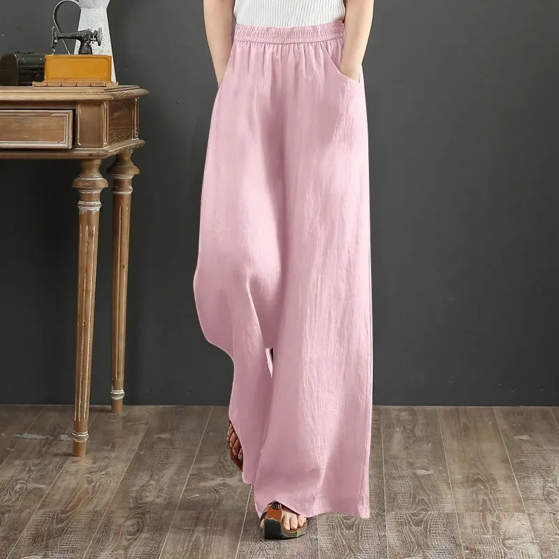 Womens Pants,plus Size Pants,cotton Pants,wide Leg Pants,elastic