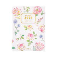 MIDORI Pocket Diary A6 Country Time Flower 2023 (D22179006) / ไดอารี ปี 2023 ขนาด A6 ลายดอกไม้ตามฤดูกาล แบรนด์ MIDORI จากประเทศญี่ปุ่น