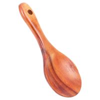 ✖►❏ Teak Wood Spoon Natural Solid Wood Rice Spoon Wooden Rice Paddle Big Potato Serving Spoon Wooden Kitchen Utensils