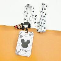 (Airtag Wallet )Disney ฝาครอบบัตรการ์ตูนมิกกี้เมาส์มินนี่วิทยาเขตนักเรียนห้อยคอกระเป๋ากระเป๋าเก็บบัตรบัตรหมีน่ารัก ABS ป้องกันการสูญหายของแท้