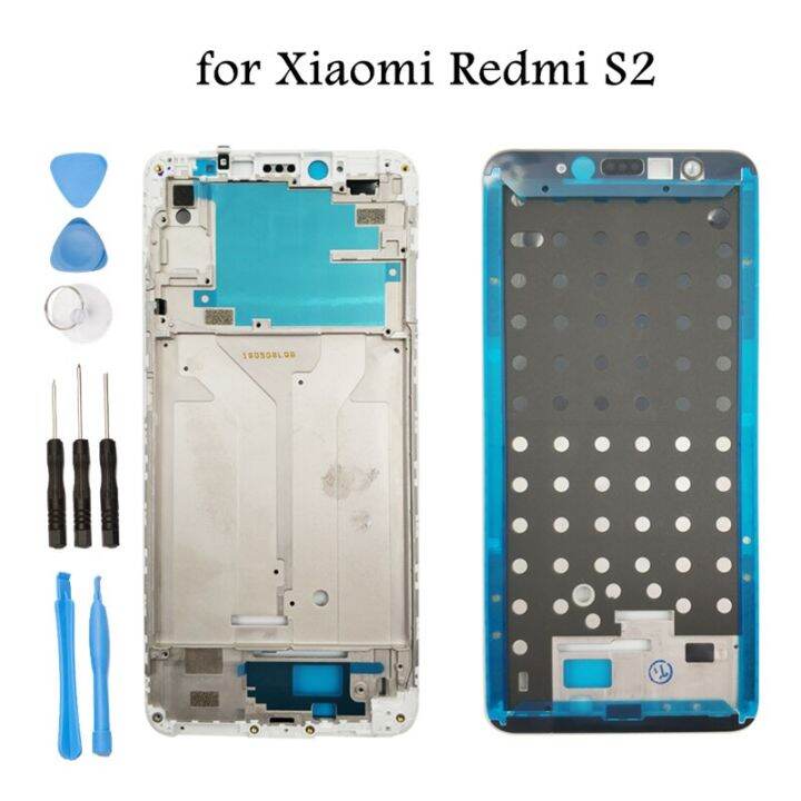 อะไหล่ซ่อมเฟรมหน้าสำหรับโครงหน้ากากกลาง-y2-xiaomi-redmi-s2-เรดมีแผ่นหน้ามีหนามเตยการยึดจอแอลซีดีกรอบด้านหน้า