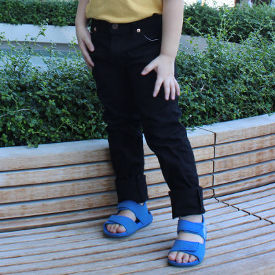 Golden Zebra Jeans กางเกงยีนส์เด็กขาเดฟผ้ายืดสีดำ (Sizeเอว 20-27)