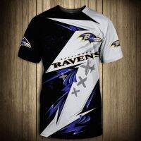 2023 In stock   ravens baltimore mens 3d t-shirt stitching design graffiti purple flowers cartoon crow，Contact the seller to personalize the name and logo