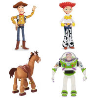 Pixar Talking Woody Jessie Buzz Lightyear Bullseye Bo Peep ตุ๊กตา Action Figures ของเล่นเด็กคริสต์มาสของขวัญ