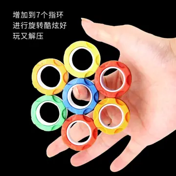 3Pcs/set Strong Magnetic Ring Rotating Fingertip Spinning Top Children's  Adult Toys Fidget Spinner Anxiety Stress Reliever