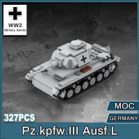 Pz.kpfw.III Ausf.L Technicial Tank WW2 Military Construction German Army MOC Bricks Gifts Kids Toys for Children s Blocks