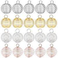 4 Color 9-25mm Spiral Bead Cages Pendants Holder Necklace Cage Pendants Findings For Diy Charms Crystals Stones Jewelry Making Beads