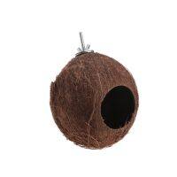 Bird Parrot Finch Nest มะพร้าวธรรมชาติสำหรับ Shell Hanging Chain Cage ของเล่น Swing H