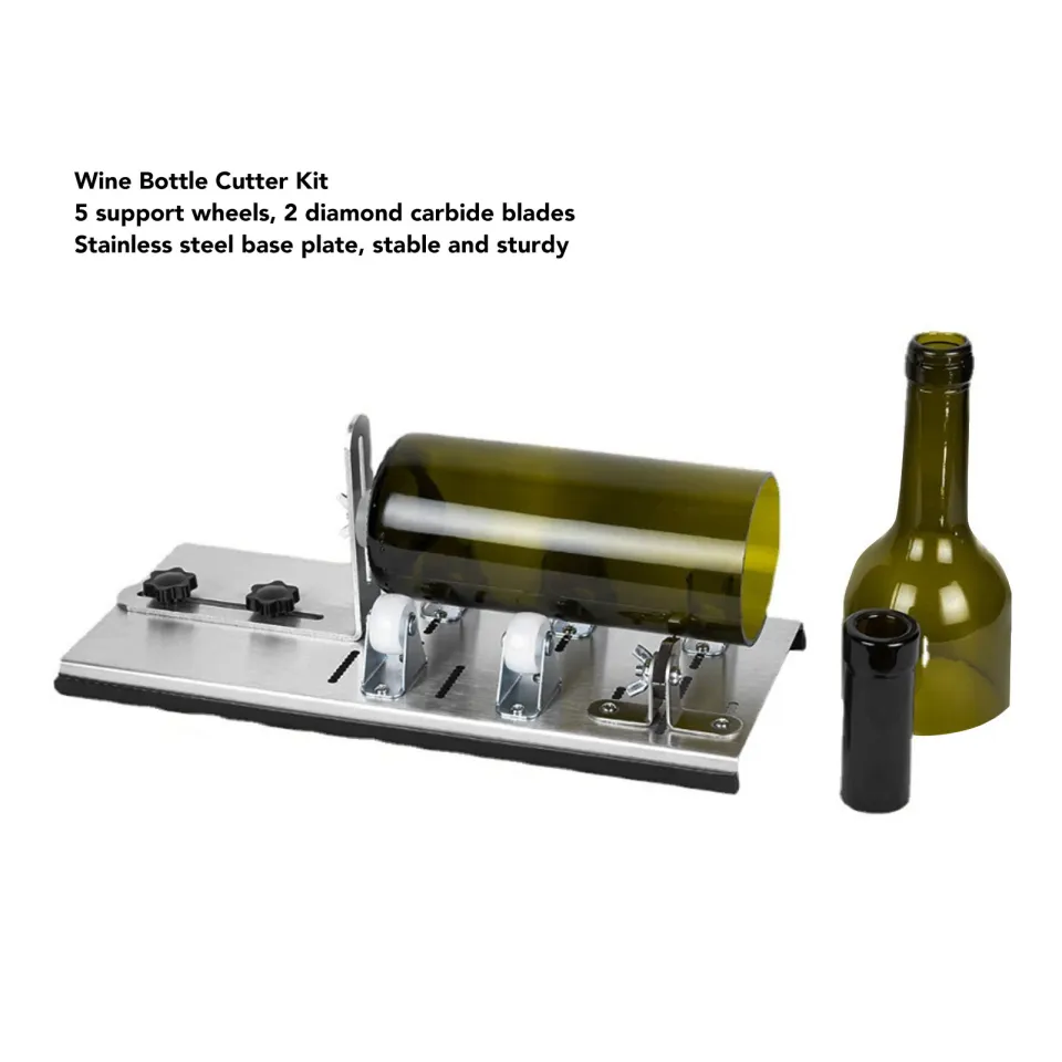 Latest Adjustable Glass Bottle Cutter Kit Diy Tool 5 Wheel Stainless Steel  Cutter Tool For Wine