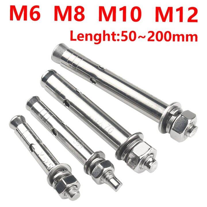[HOT 2023] 304 Stainless Steel Expansion Screw M6 M8 M10 M12 Screw Set Anchor Sleeve Concrete