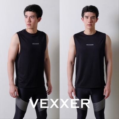Vexxer Running Tanktop M01 - สีดำ เสื้อกีฬา แขนสั้น เสื้อยืด เสื้อวิ่ง ออกกำลังกาย