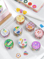 Washi Tape Handpainted การ์ตูนสีพื้นฐานสติกเกอร์ตกแต่งบัญชีมือ 100 ชิ้นเป็น 8