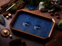 BEHOLDER Dice Tray | Blue Leather &amp; Blue eye | Octagon Dice Tray | Faux Leather | RPG Dice Tray | Dungeons and Dragons Dice | DnD Dice tray | D&amp;D Dice