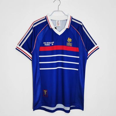 The final spot (retro edition) 1998 French home edition piece soccer uniform shirt a undertakes to adult