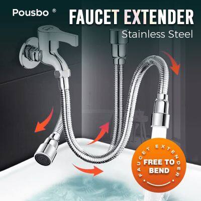 Bathroom Stainless Steel Faucet Extender 360° Rotation Bending Faucet Extender Wash Basin Water Saving Tap Filter Extension Tube