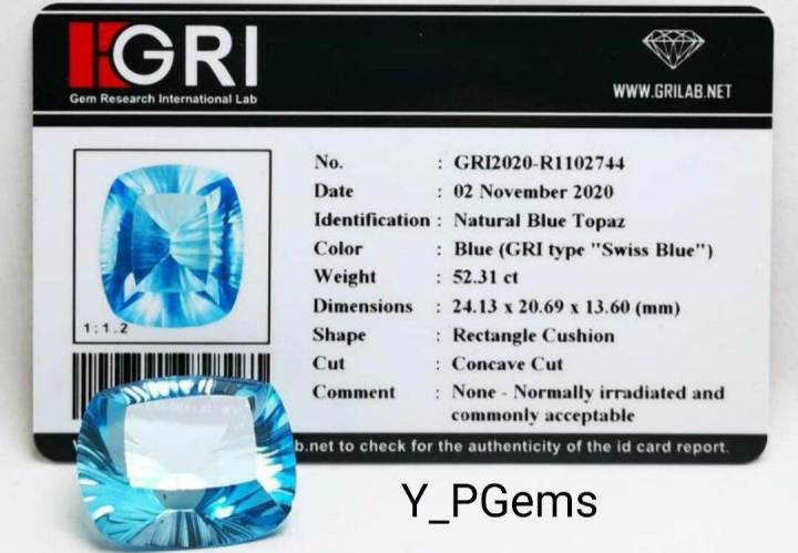 Batu Permata Blue Topaz Swiss Asli Bersertifikat Lazada Indonesia 3195